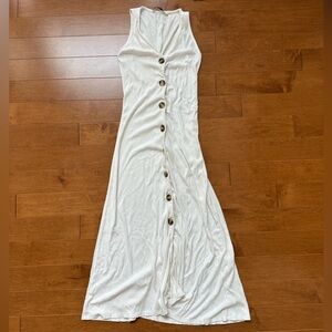 ASOS Stradivarius Size M - Elegant White Button-Down Maxi Dress